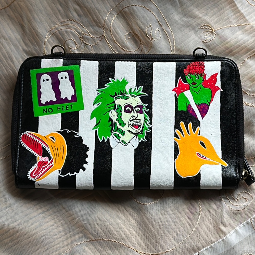 Beetlejuice personally HandPainted  Wallet-no straps 9”